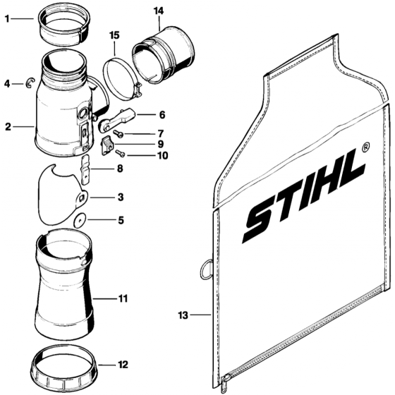 Vacuum Attachment for Stihl BR320