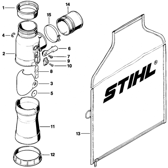 Vacuum Attachment for Stihl BR340