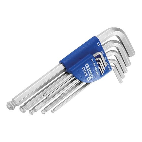 Ball End Hexagon Key Long Arm Set of 9 Imperial (1/16-3/8in) by Britool - E117816