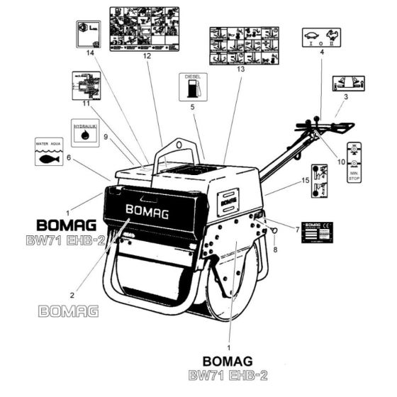 Decal Assembly for Bomag Roller