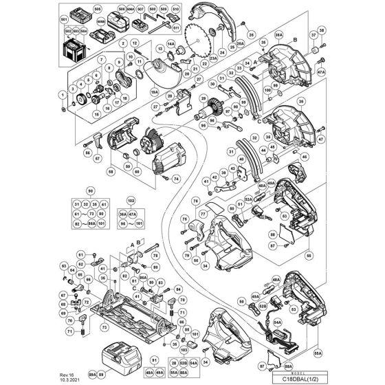 Main Assembly for Hikoki Saw
