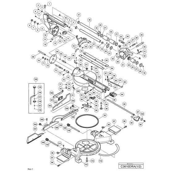 Main Assembly for Hikoki C3610DRA
