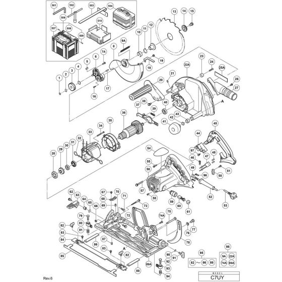 Hikoki C7UY Main Assembly