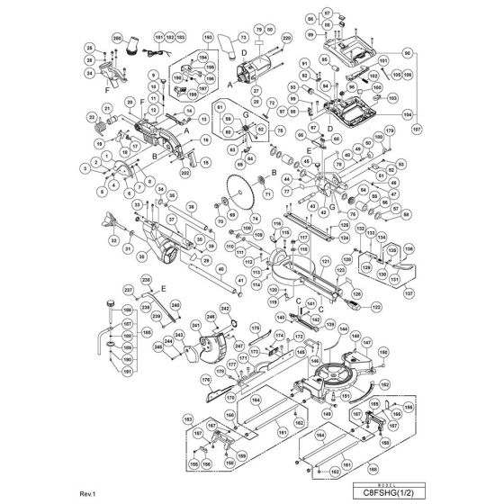 Main Assembly for Hikoki C8FSHG