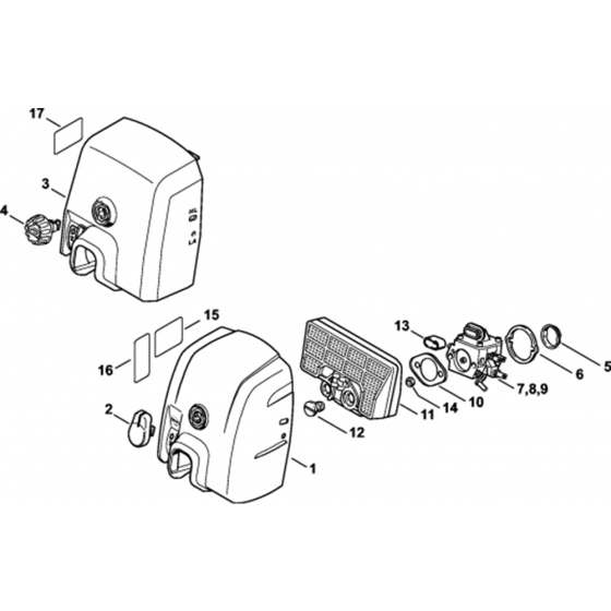 Carburetor Cover & Air filter Assy for Stihl MS290 MS310 MS390 Chainsaws