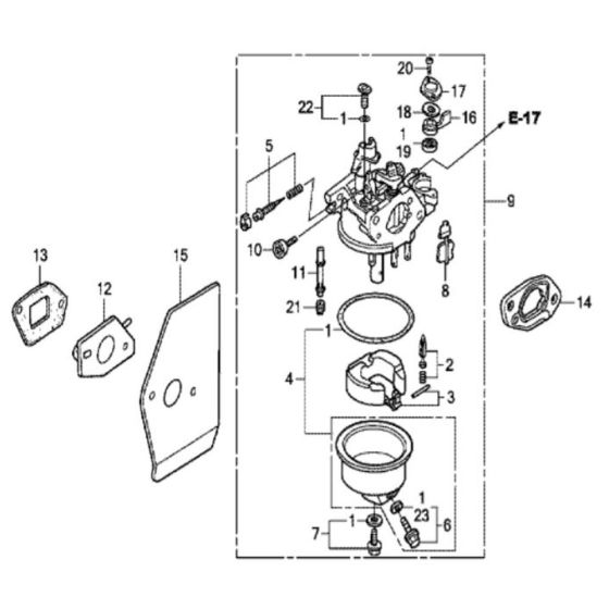 Carburetor Assembly for Honda GXV160UH2 Engines