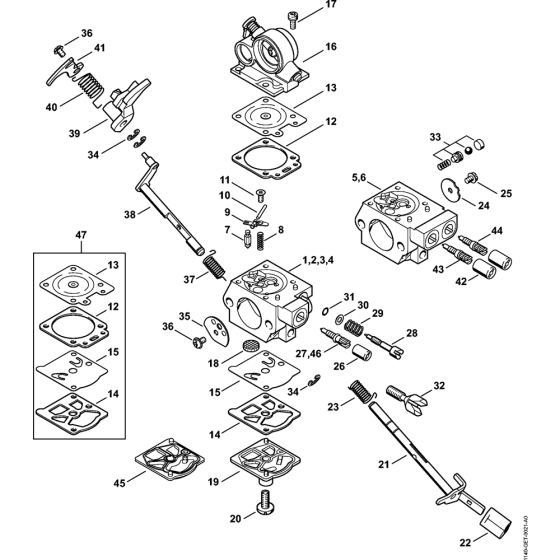 Carburetor WTE-8 & WTE-18 & WTE-20 & WTE-22 Assembly for Stihl MS362 MS362C Chainsaws