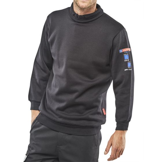 Arc Flash Sweatshirt Hi-Viz Heat/Flame Retardant 300gsm Navy Blue Size XXXL