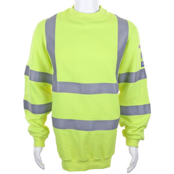 Sweatshirt Hi-Vis Ribbed Waist Arc Compliant Fire Retardant Sat Yellow SML