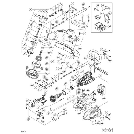 Hikoki CG18DL Main Assembly