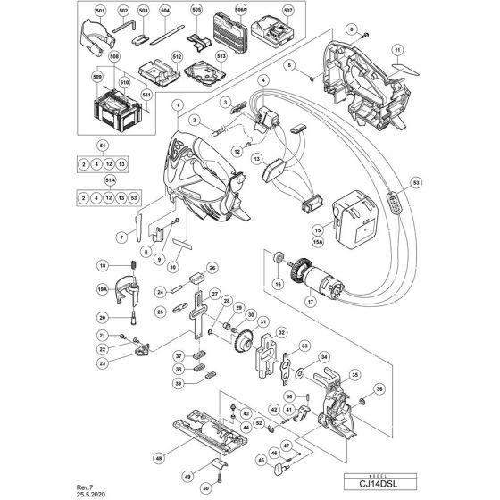 Main Assembly for Hikoki Jigsaw