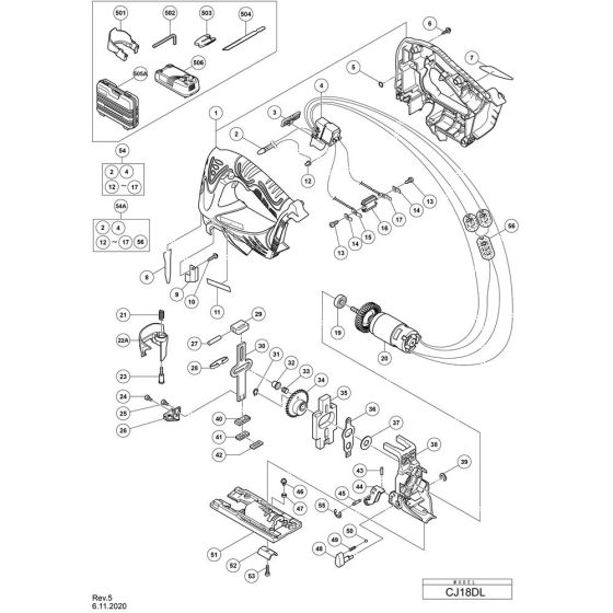 Main Assembly for Hikoki CJ18DL