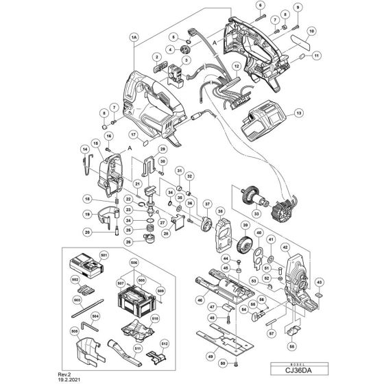 Main Assembly for Hikoki CJ36DA