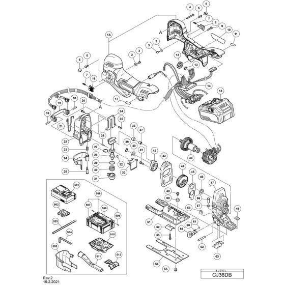 Main Assembly for Hikoki CJ36DB