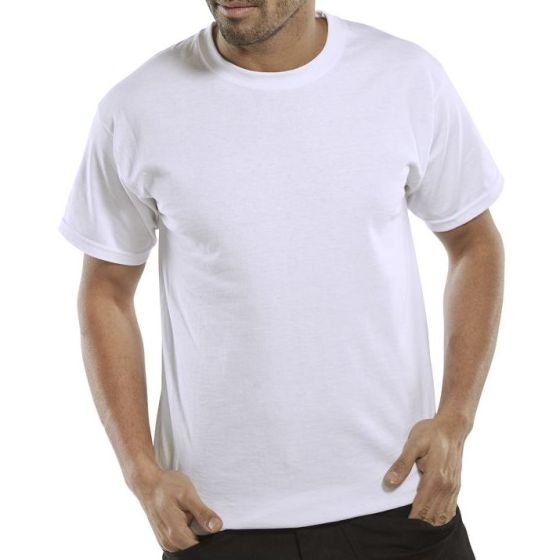 Tee Shirt H/Weight 180gsm Cotton Twin Stitching Hem Neck & Waist White XXL