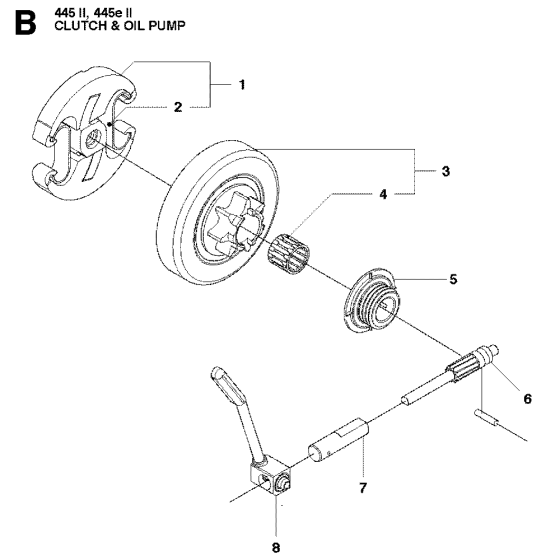 Clutch & Oil Pump Assembly For Husqvarna 445ii Chainsaw