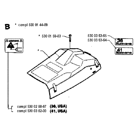 Cover Assembly For Husqvarna 41 Chainsaw
