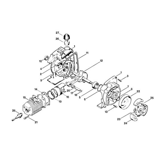Crankcase & Cylinder Assembly for Stihl FS20 Clearing Saw