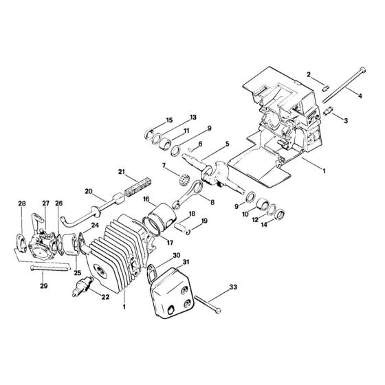 Crankcase & Piston Assembly for Stihl FS150 FS151 Clearing Saw