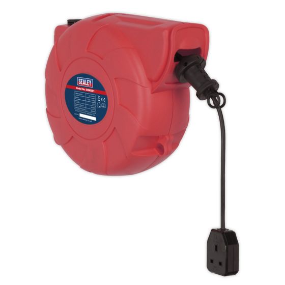 Cable Reel System Retractable 25mtr 1 x 230V Socket Sealey Part No. CRM251