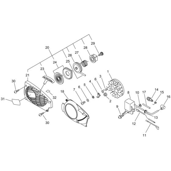 Starter, Magneto for ECHO CS-320TES