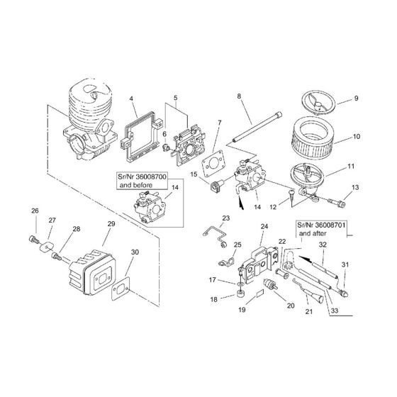 Air Cleaner & Muffler for ECHO