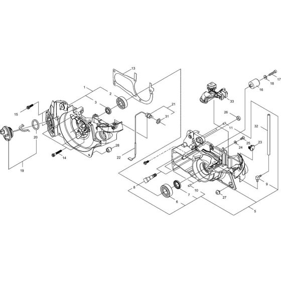 Crankcase for ECHO CS-500ES