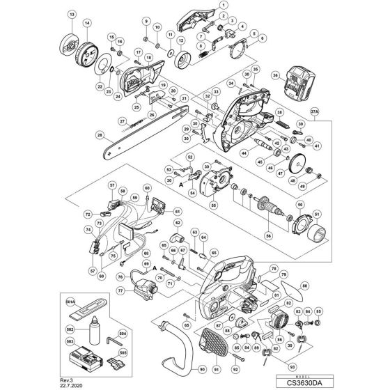 Main Assembly for Hikoki CS3630DA