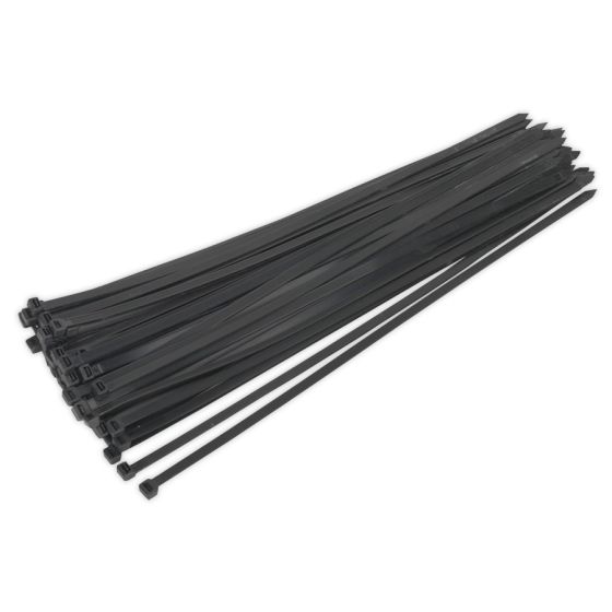 Cable Ties 12mm x 650mm Black Nylon - 50 Pack