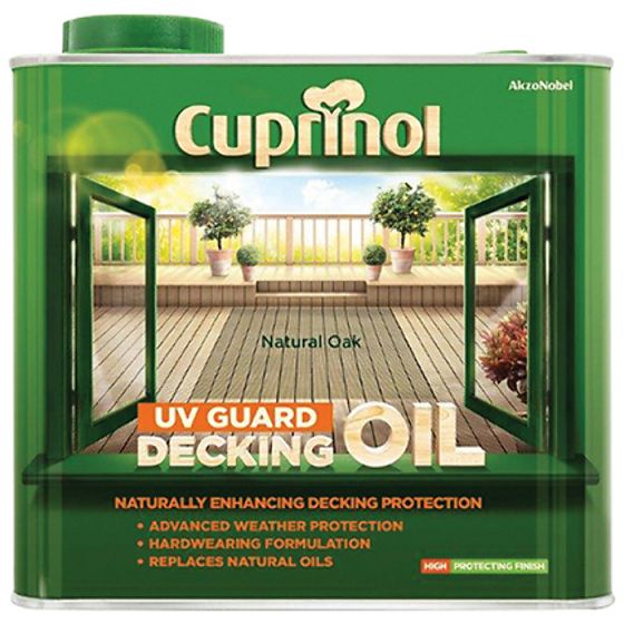UV Guard Decking Oil Natural Oak 2.5 Litre by Cuprinol - 5122411