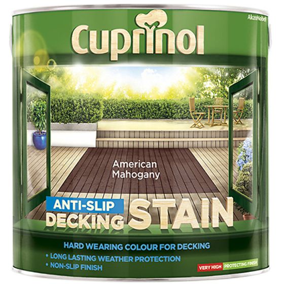 Anti Slip Decking Stain American Mahogany 2.5 Litre by Cuprinol - 5092615