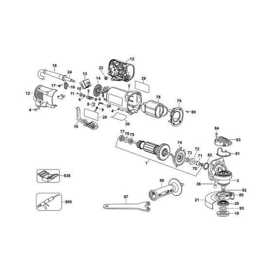 Main Assembly for DeWalt D28143 Type 2 Angle Grinders
