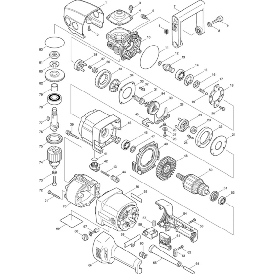Makita DA4031 Main Assembly