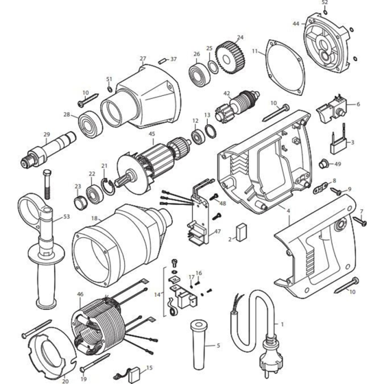 Makita DBM080 Main Assembly
