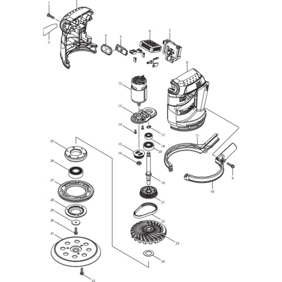 Makita DBO180RMJ Assembly
