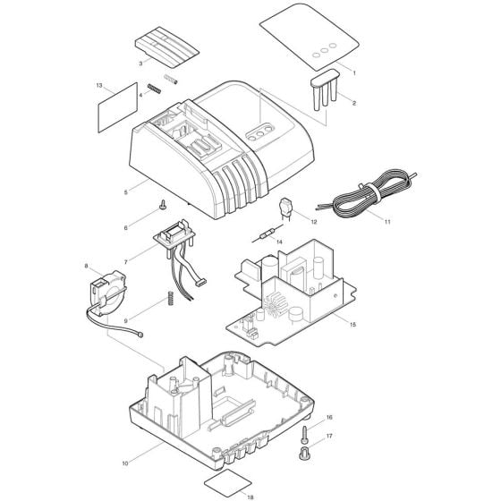 Makita DC18RA Charger Assembly