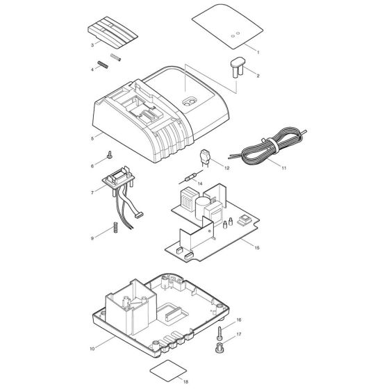 Makita DC18SD Charger Assembly