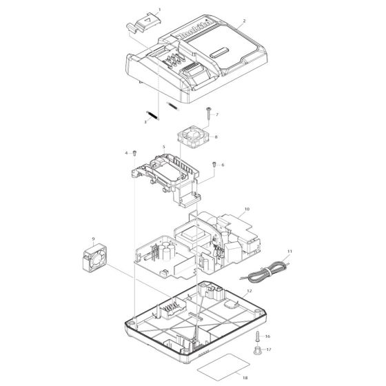 Makita DC40RA Charger Assembly