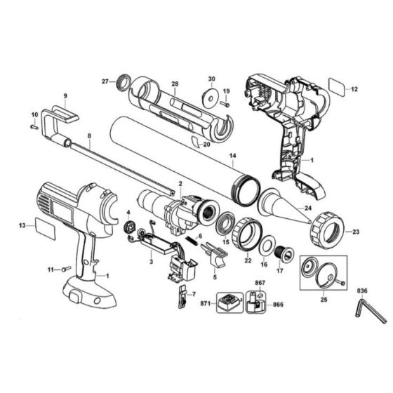 DeWalt DC542K Main Assembly