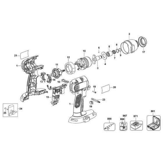 DeWalt DC835 Main Assembly