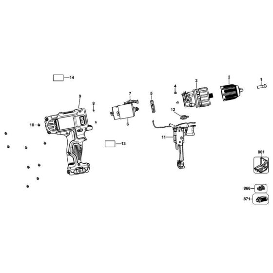 Main Assembly for DeWalt DCD716