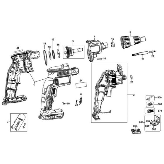 Main Assembly for DeWalt DCF620