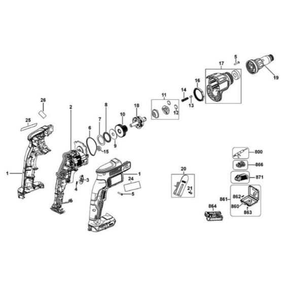 Main Assembly for DeWalt DCF622