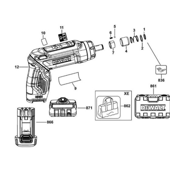 Main Assembly for DeWalt DCF680