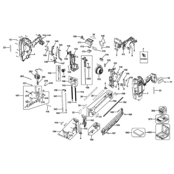 Main Assembly for DeWalt DCN660