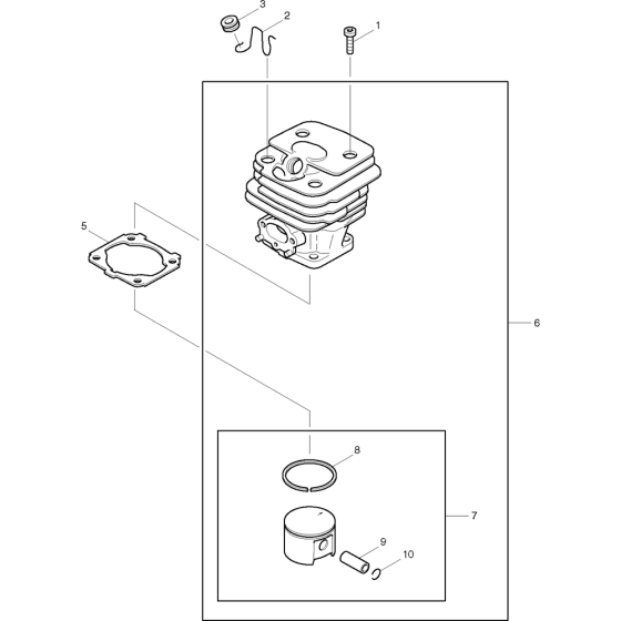 Cylinder & Piston for Makita DCS5200I-45