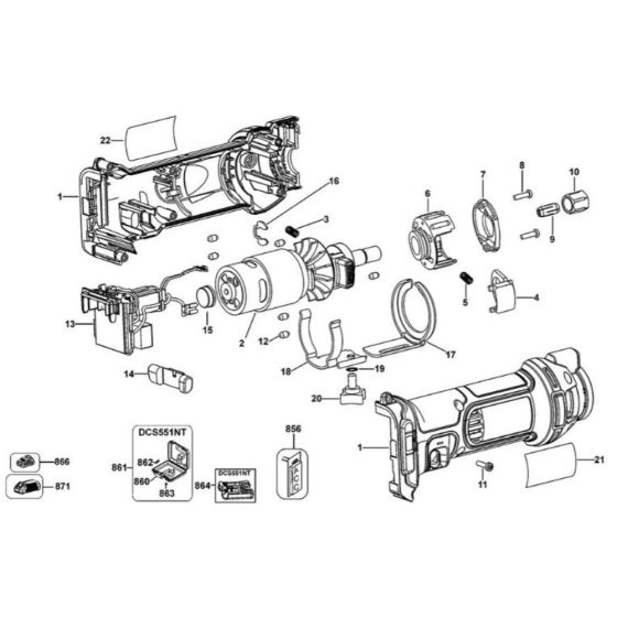 Main Assembly for DeWalt DCS551