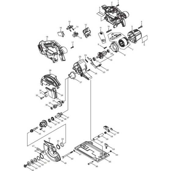 Makita DCS551ZJ Main Assembly