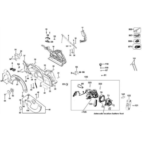 Main Assembly for DeWalt DCS778