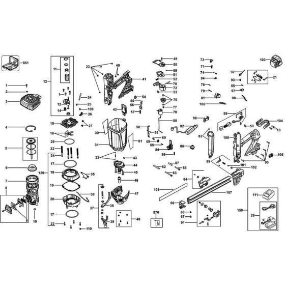 DeWalt DDF5120550 Main Assembly